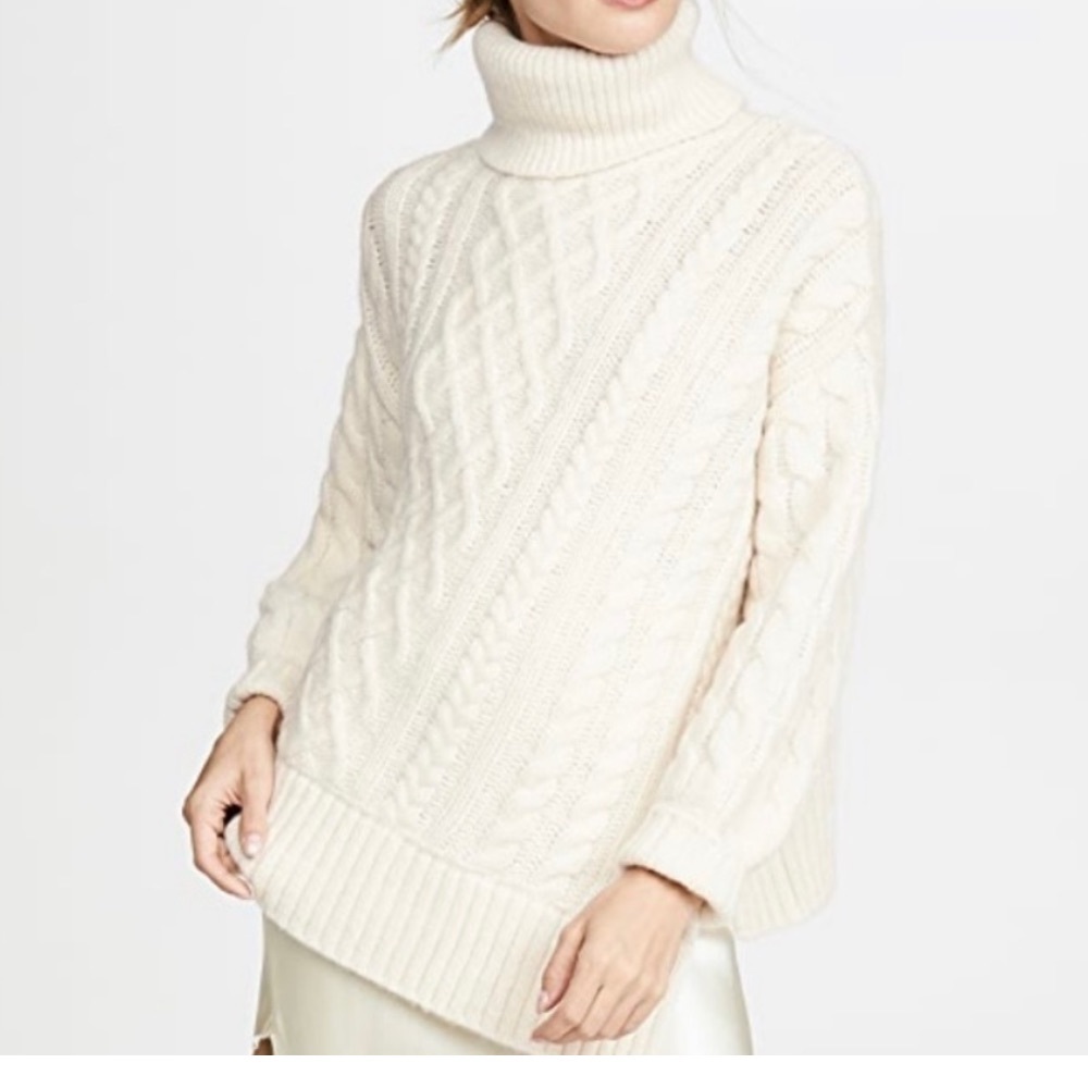 A.L.C. Nevelson alpaca cable knit turtleneck sweater